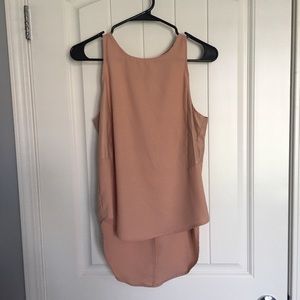 Nude sheer high low top